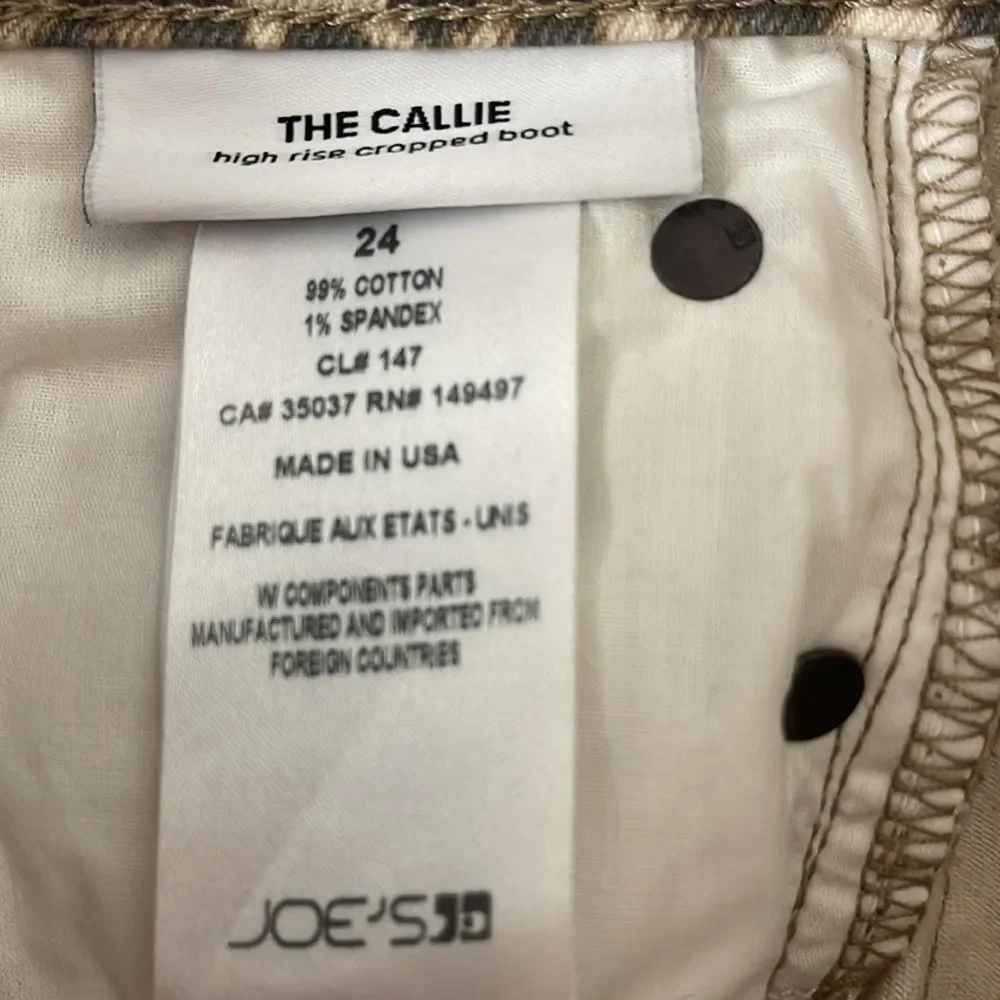 Joe’s Jeans leopard print Callie high rise cropped boot jean size 24_8